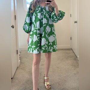 NWT Kate Spade Green and White Floral Dress
